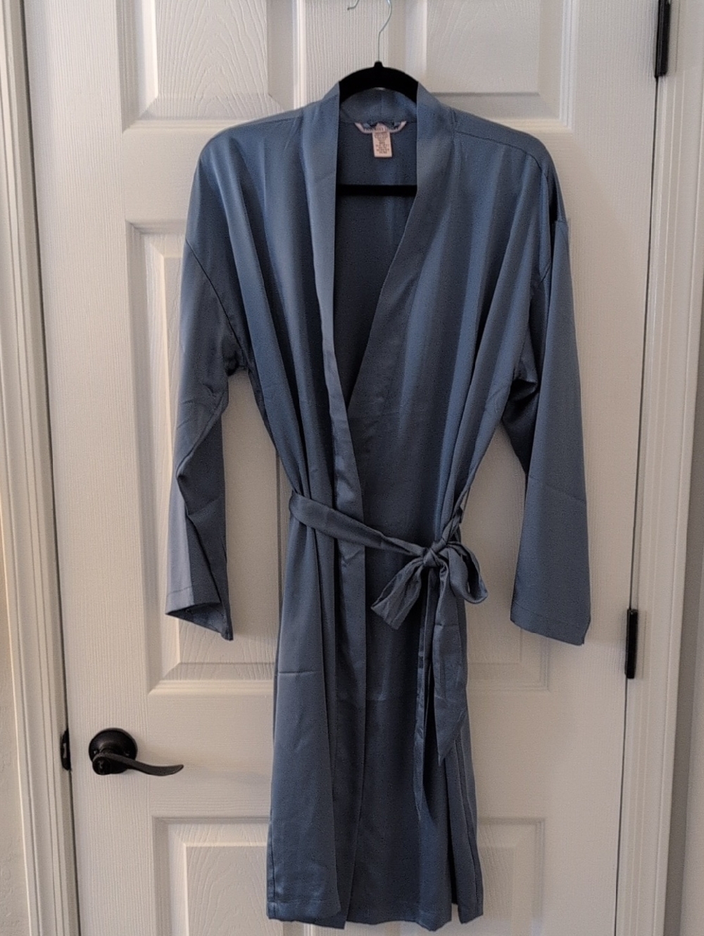 Victoria's Secret Slate Blue Satin Robe